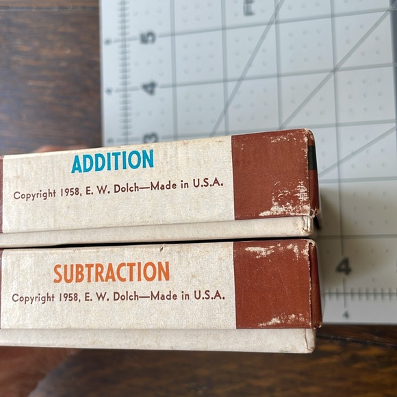 Pair, vintage Dolch popper numbers Arithmetic Learning Series, flashcards, c1958 - Picture 4 of 11